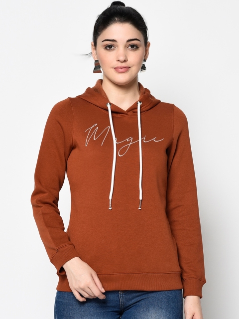 

Trufit Women Rust Brown Printed Sweatshirt