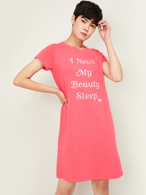 

Ginger by Lifestyle Women Pink Printed Nightdress