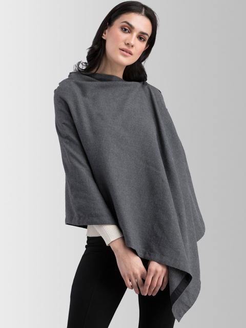 

FableStreet Women Grey Solid Four-Way Usable Muffler