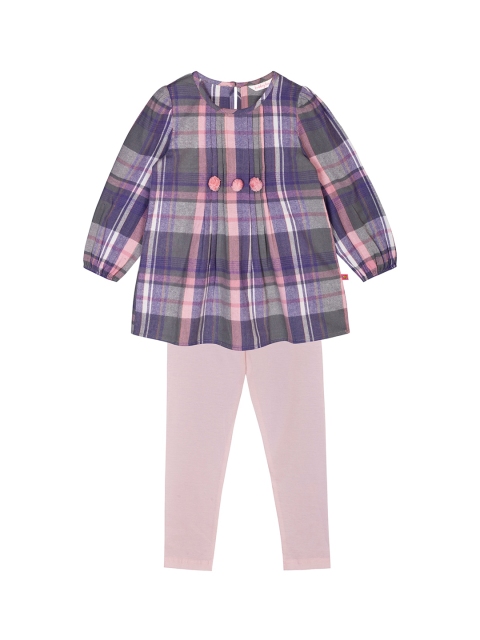 

Budding Bees Girls Pink & Purple Checked Top with Leggings