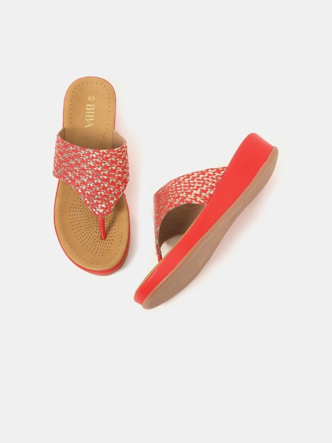 

Biba Women Red Textured Pumps