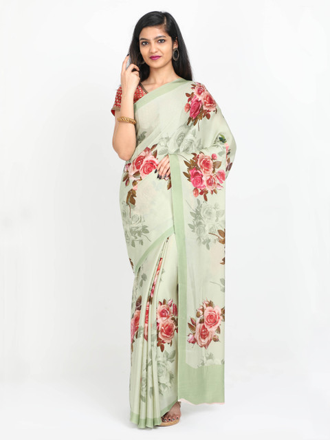 

SABOO COLLECTIONS Sea Green Printed Saree