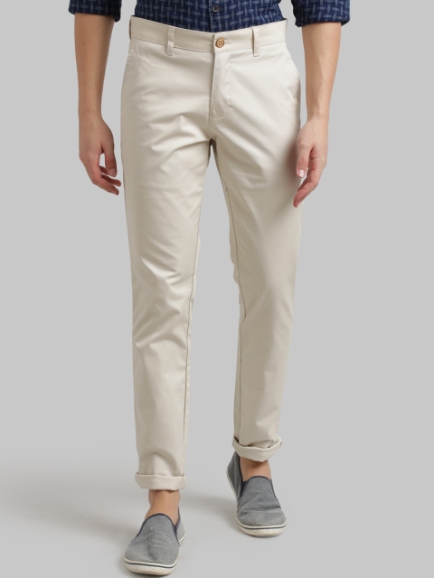 

Parx Men Beige Tapered Fit Solid Regular Trousers