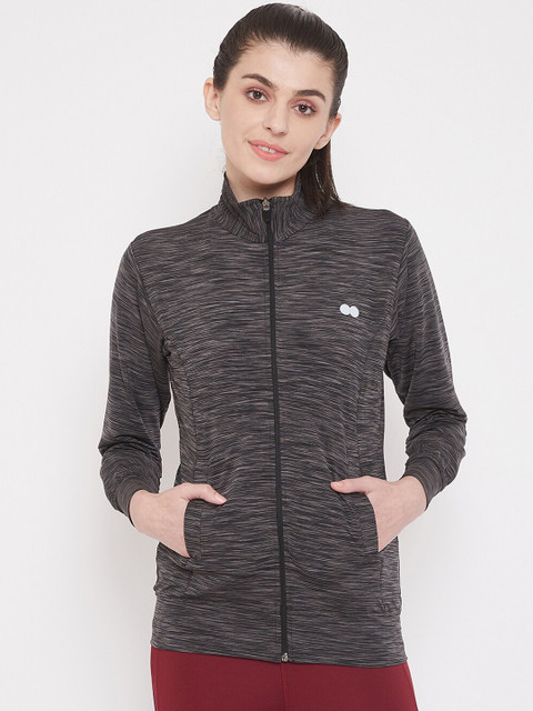 

Clovia Women Black Self Design Sweatshirt