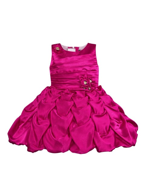 

Wish Karo Girls Pink Solid Fit and Flare Dress