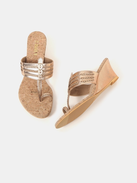 

Biba Women Rose Gold Solid Kolhapuri Heels