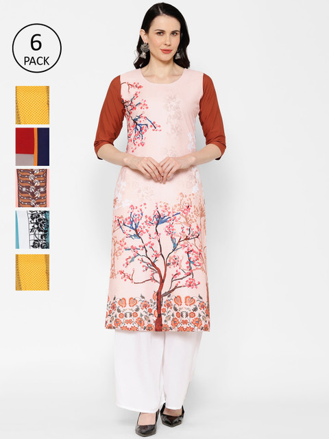 

7Threads Women Multicoloured Embroidered Straight Kurta, Multi