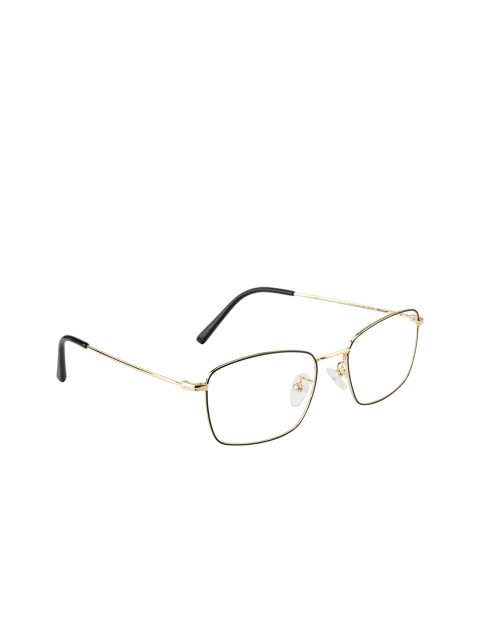 

Clark N Palmer Unisex Gold-Toned & Black Solid 3169-C7 Square Frame
