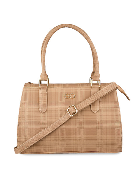 

E2O Beige Checked Handheld Bag