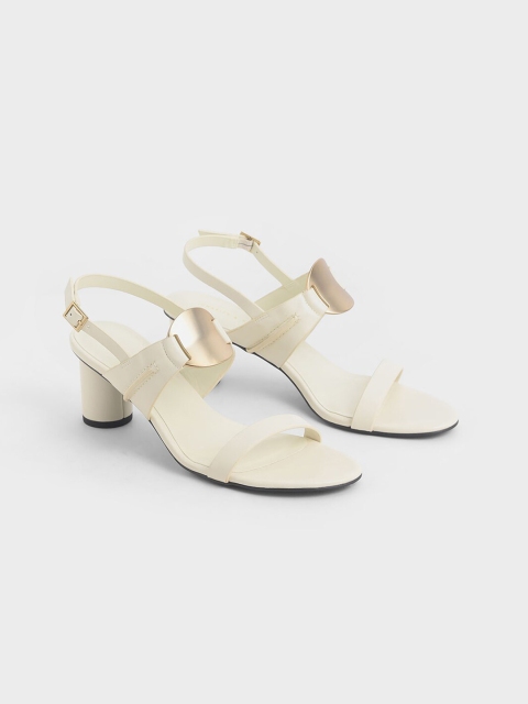 

CHARLES & KEITH Women White Solid Pumps