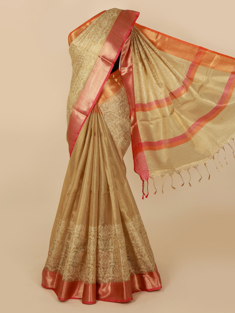 

Pothys Gold-Toned Solid Saree