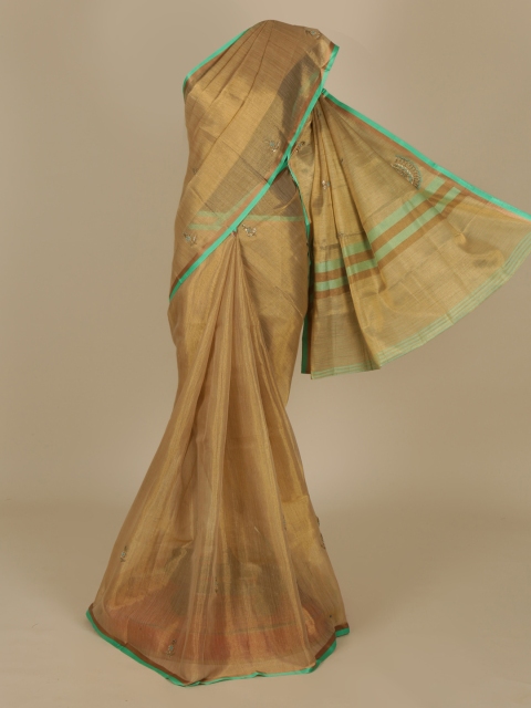 

Pothys Beige Solid Tissue Saree