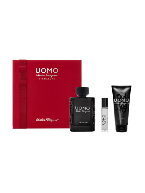 

Salvatore Ferragamo Uomo Signature EDP Holiday Kit EDP & Shampoo Shower Gel 210 ml, Black