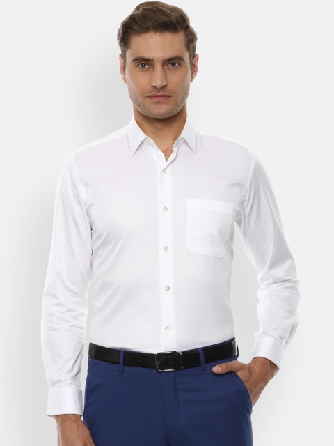 

Luxure by Louis Philippe Men White Regular Fit Solid Casual Shirt