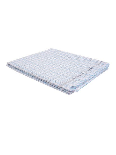 

Raymond Men Blue & White Checked Unstitched Shirt Fabric With Gift Packing Box