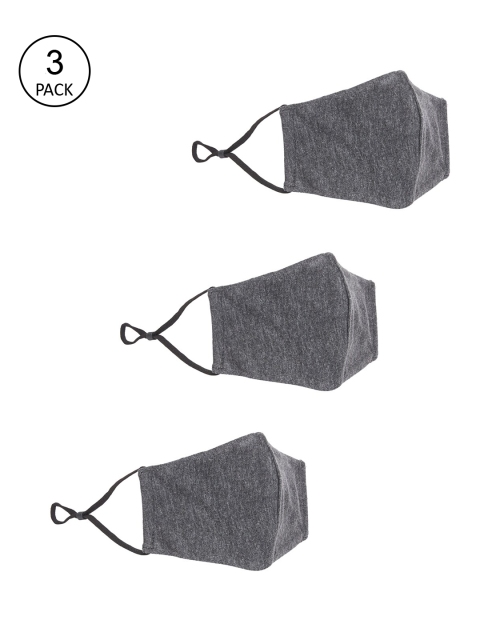 

Clovia Unisex Pack Of 3 Grey 3-Ply Reusable Cloth Masks