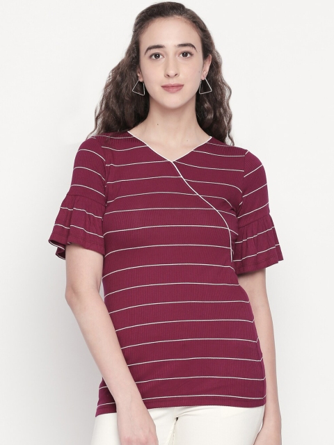 

Mesmerize Women Magenta Striped Top