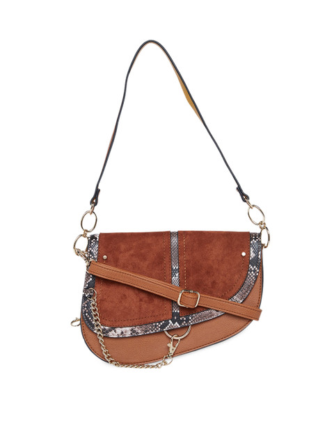 

Call It Spring Brown Self Design Sling Bag