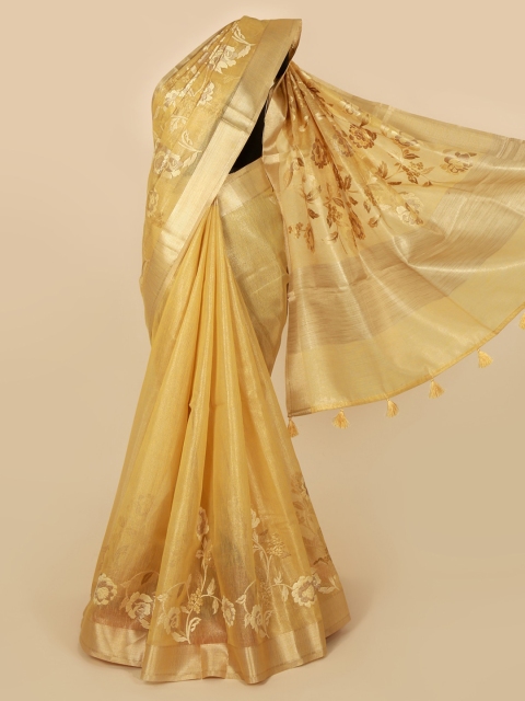 

Pothys Cream-Coloured Solid Saree
