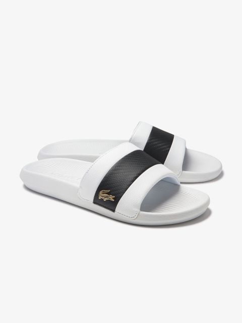 

Lacoste Men White & Black Colourblocked Sliders