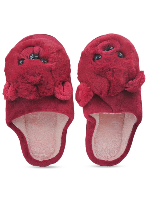 

Pampy Angel Women Maroon & Black Embellished Room Slippers