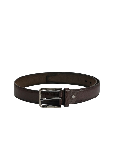 ZEVORA Men Brown Textured Belt