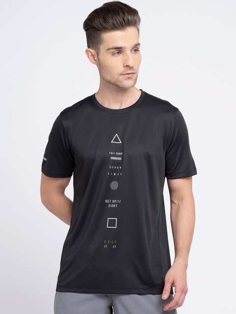 

Cultsport Men Black Solid Round Neck T-shirt