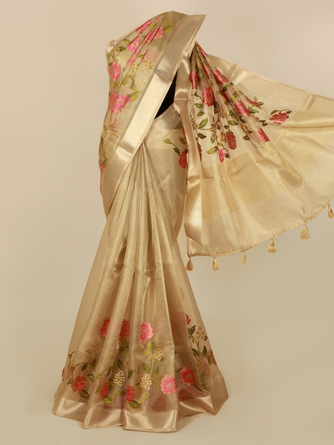 

Pothys Copper-Toned Woven Design Saree
