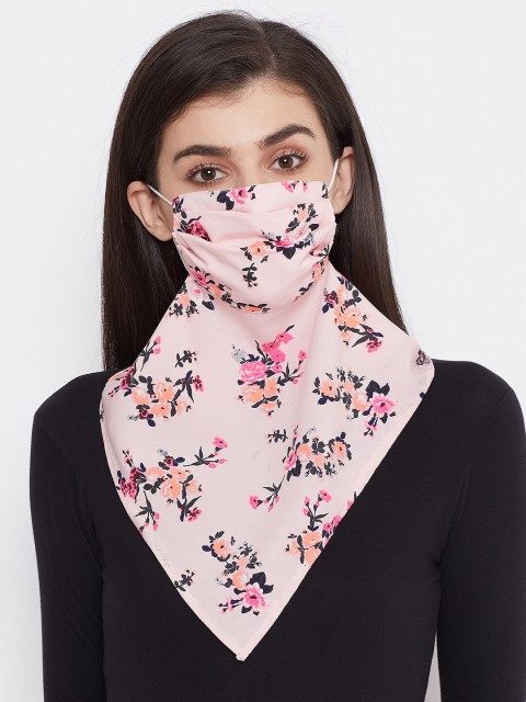

Clovia Unisex Pack Of 5 Pink Printed 2-Ply Reusable Scarf Style Masks