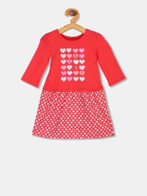 

The Childrens Place Girls Pink Printed A-Line Dress