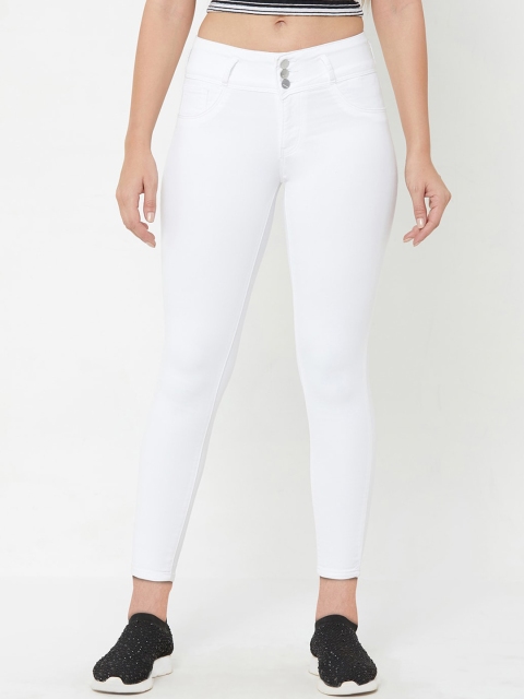 

Kraus Jeans Women White Super Skinny Fit High-Rise Clean Look Stretchable Jeans