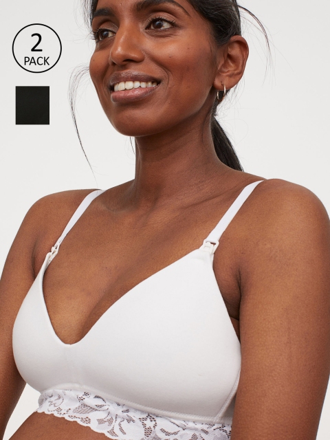 

H&M Maternity 2-Pack Nursing Sustainable Bras 0924619001, White
