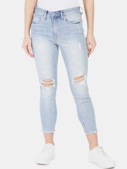 

GAP Women Blue Slim Fit Mid-Rise Highly Distressed Stretchable Jeans