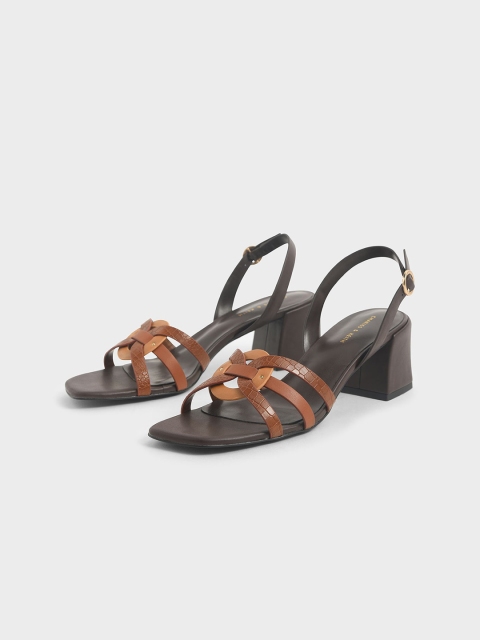 

CHARLES & KEITH Women Brown Solid Sandals