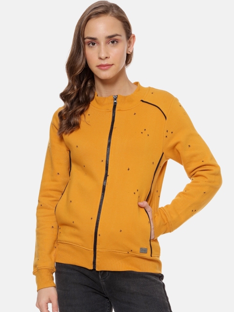 

Campus Sutra Women Yellow Solid Sweatshirt