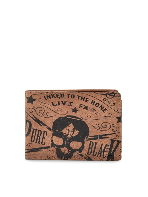 

Leather Zentrum Men Brown Printed Genuine Leather Two Fold Wallet