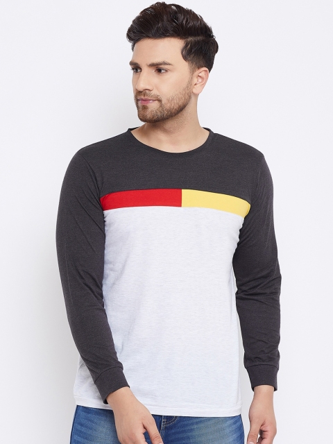 

Bishop Cotton Men Grey Colourblocked Round Neck T-shirt