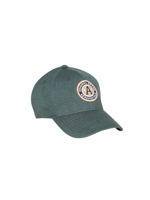 

Aeropostale Men Green Solid Applique-Front Peak Cap