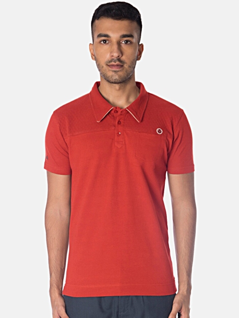 

Smugglerz Men Rust Solid Polo Collar T-shirt