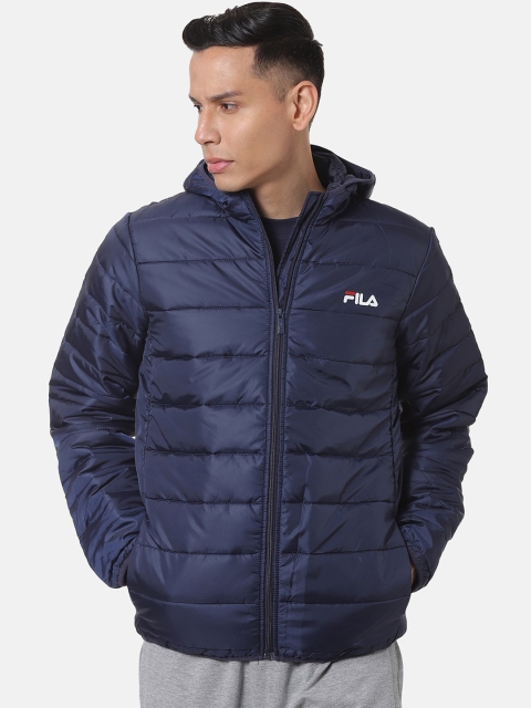 

FILA Men Navy Blue Solid Padded Jacket
