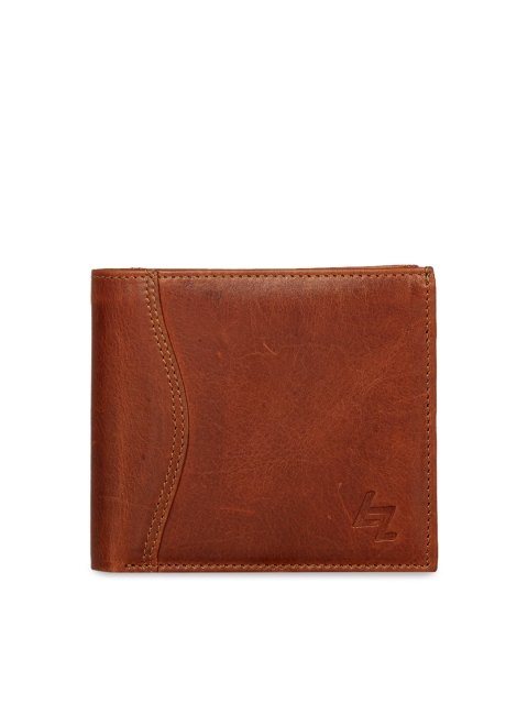 

Leather Zentrum Men Tan Brown Solid Genuine Leather Two Fold Wallet