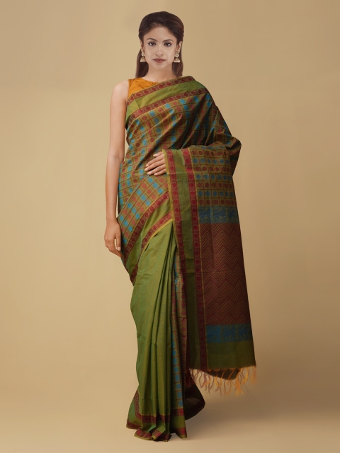 

Unnati Silks Green Woven Design Mysore Silk Saree