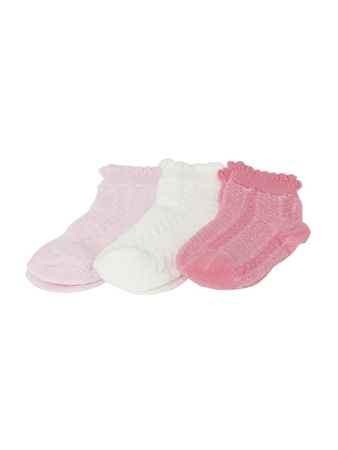 

max Infant Girls Pack Of 3 Assorted Ankle-Length Socks