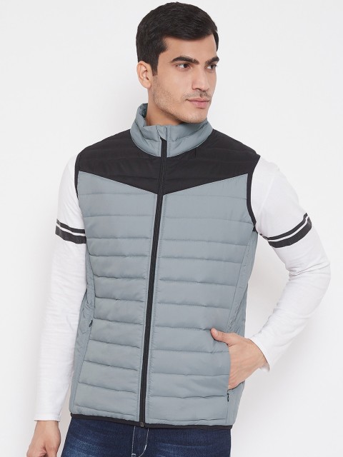 

Athleto Men Grey Colourblocked Lightweight Puffer Jacket