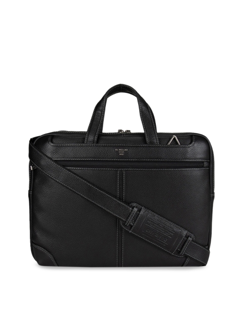 

Da Milano Men Black Solid Leather Laptop Bag