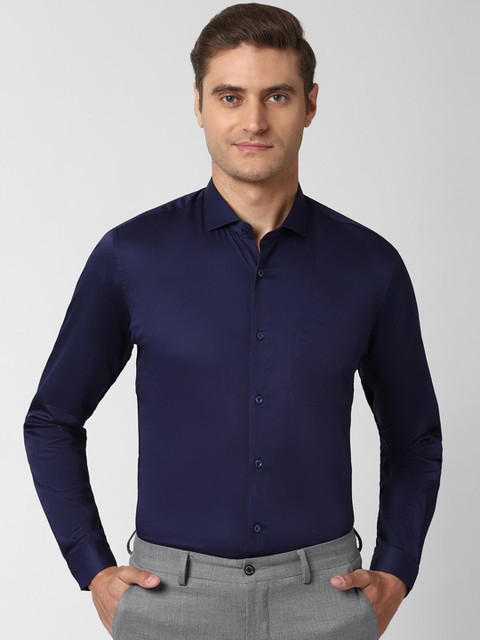 

Peter England Men Navy Blue Slim Fit Solid Formal Shirt