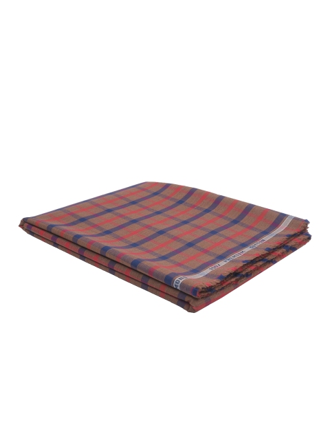 

Raymond Men Brown & Blue Checked Unstitched Shirt Fabric With Gift Packing Box