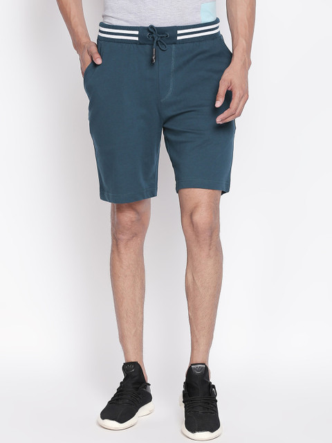 

Ajile by Pantaloons Men Teal Solid Slim Fit Sports Shorts