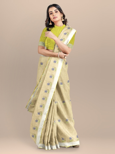 

BharatSthali Beige Woven Design Bhagalpuri Saree
