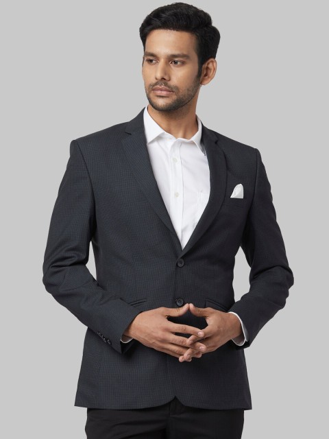 

Park Avenue Men Blue Solid Super Slim-Fit Single-Breasted Formal Blazer